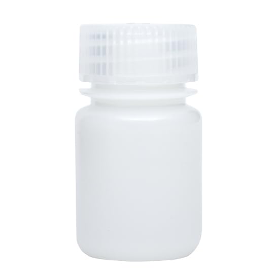 Cole-Parmer Essentials Economy Wide-Mouth Plastic Bottle, HDPE, 30mL (1oz); 12/PK