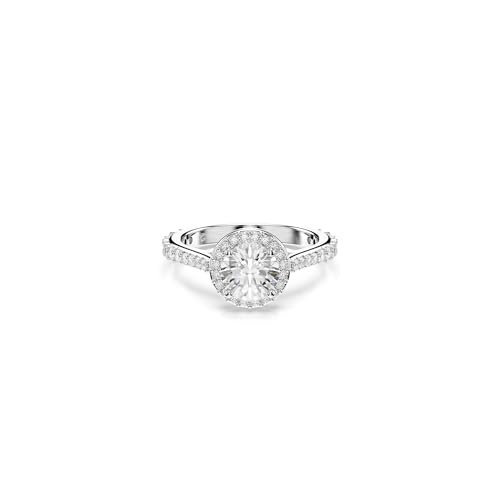 Swarovski Anello Una Angelic, Taglio Round, Bianco, Placcato color argento