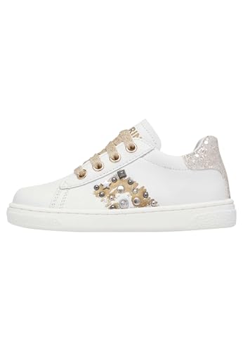 Baskets en cuir et paillettes blanc Naturino Inialos Zip pour enfant