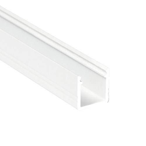 LED Profil ST10 Aluminium Weiß für LED Streifen inkl. Abdeckung, für LED Streifen bis 10mm (Weiß 2m, Matt)