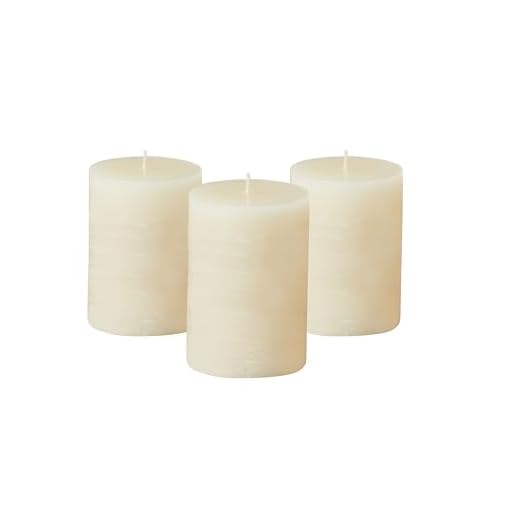 Simply Soson 3x4 Ivory Rustic Pillar Candles Bulk, Dripless Clean Long Burning Candles, Large Decorative Candles, Unscented Candles for Wedding, Rustic Home Decor, Dinner and Parties–Pack of 3