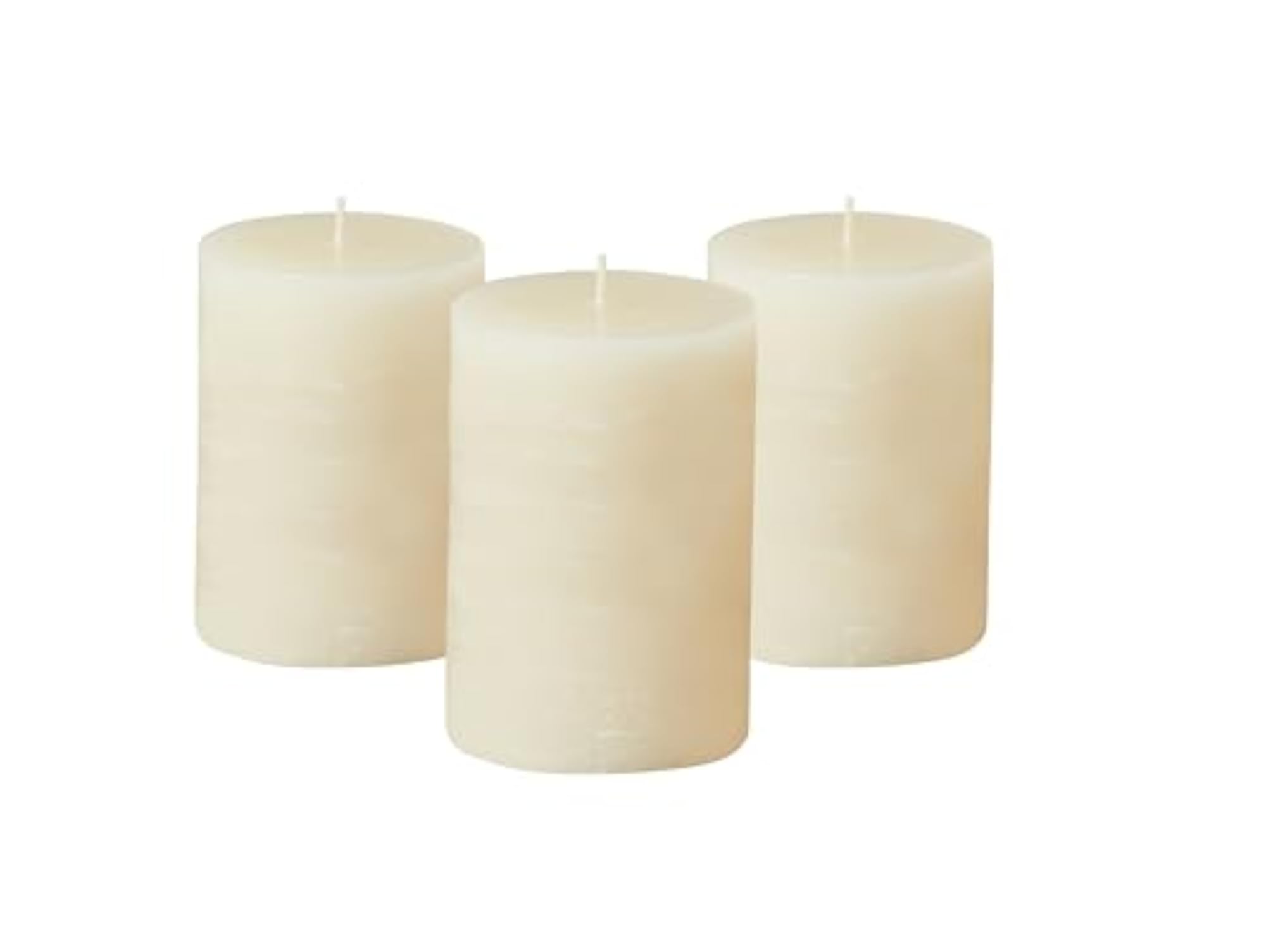 Simple Egg Shell Ivory Unscented Pillar Candle Gift Set