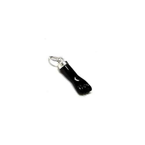 Minoplata Colgante higa puño Negro sintético en Plata de Ley 925 una Joya Amuleto Protector contra el Mal de Ojo según su Leyenda Cover