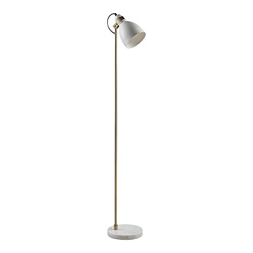 Lampada da Pavimento Marmo ottone Antico bianco