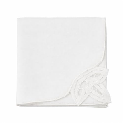 Servilletas de Tela de Algodón Bordadas Blancas 12x12 Pulg 4 Unids miniatura 3