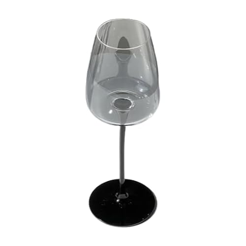 BDLINGAAS Bicchiere di cristallo Bicchiere da vino rosso Calice nero dritto con asta sottile Bicchiere da champagne bordeaux minimalista nero lungo