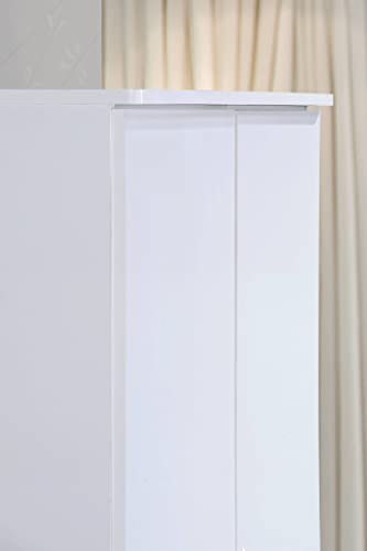 image for HODEDAH 2 Door Wood Wardrobe Bedroom Closet with Clothing Rod inside C