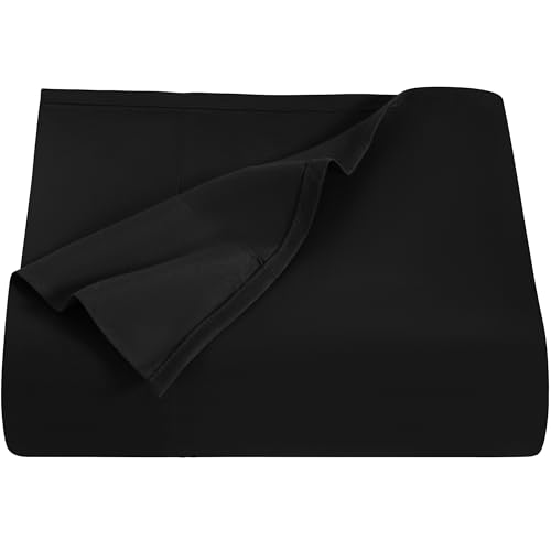 Image of NTBAY Twin Microfiber Flat Sheet, 66 x 96, Black