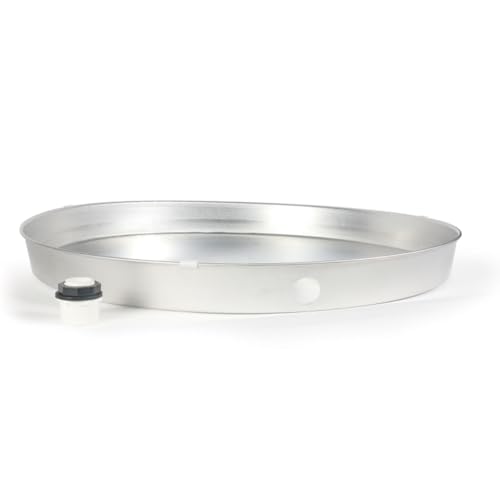 Camco 20830 24" ID X 2" Aluminum Water Heater Drain Pan with PVC Fitting