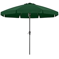 ABCCANOPY 9ft Scalloped Patio Umbrella, Outdoor Table Umbrella with Tilt and Crank, Fiberglass Ribs Deck Umbrella for Patio, Pool, Garden, Picnic (Green)