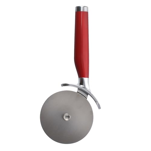 KitchenAid - Roulette à Pizza en Inox avec Protège-Doigts - Couleur Rouge Cerise