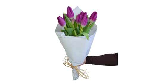 FLORES SOLIDARIAS   Ramo De Tulipanes Naturales   Ramo De Flores   30 Tulipanes Tallos Violeta   Ramos De Flores Naturales A Domicilio   Regalos San Valentin   Envio 24H