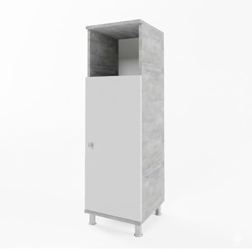 Vicco Midischrank Beton Fynn 30x95x30 cm - Badezimmermöbel, Bietet Stauraum für Handtücher, Pflegeprodukte und Reinigungsmittel