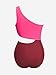 CUPSHE Women's One Piece Swimsuit One Shoulder Bathing Suit Cutout Color Block Swimwear L