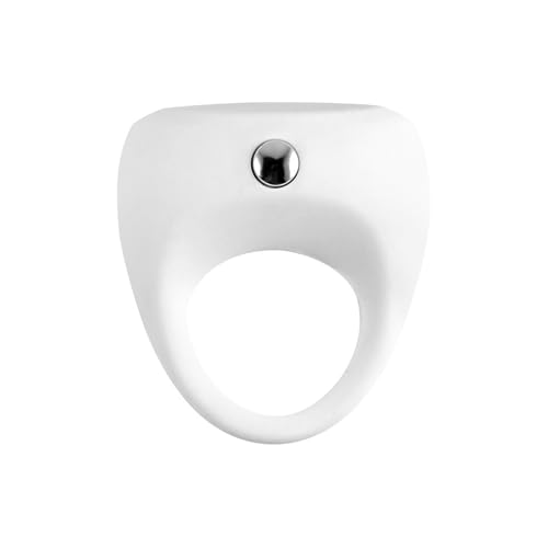 Anel Peniano Com Vibro Em Silicone Branco MNA1030
