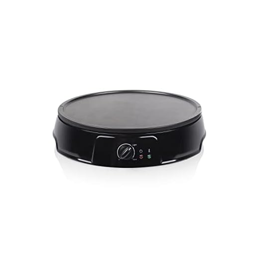 Tristar BP-2634 Crepera eléctrica, 2 placas desmontables, temperatura regulable, superficie antiadherente, 30 cm de diámetro, incluye espátula y esparcidor, 1200 W, Negro