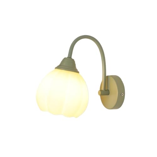 DFLJM Wall Sconce with Frosted Glass Shade and Green Painted