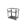 NUUK Double Shelf Movable Outdoor Dining Cart Table 20 x 30 Stainless Steel Commercial Multifunctional Kitchen Food Prep Worktable on Wheels