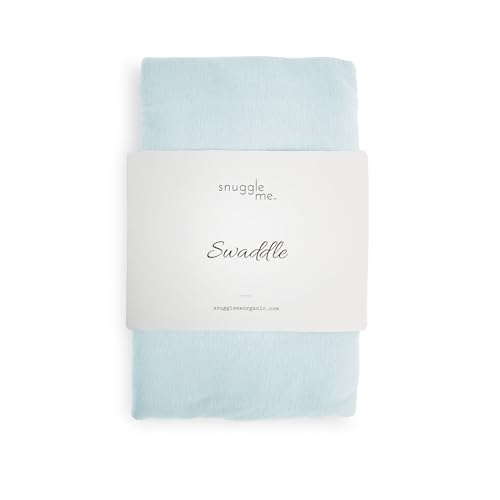 Image of snuggle me Swaddle | Organic Cotton Swaddle Blanket, Soft Stretch, 47 x 47 inches (Bluebell)