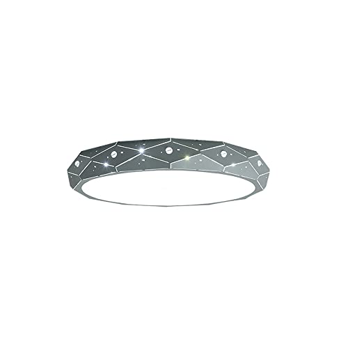 Lustre plafonnier LED bleu 30cm lampe de plafond fer blanc 6000K moderne