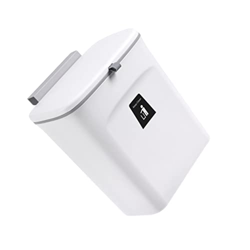 Cabilock caneca de basura rectangular con tapa blanca