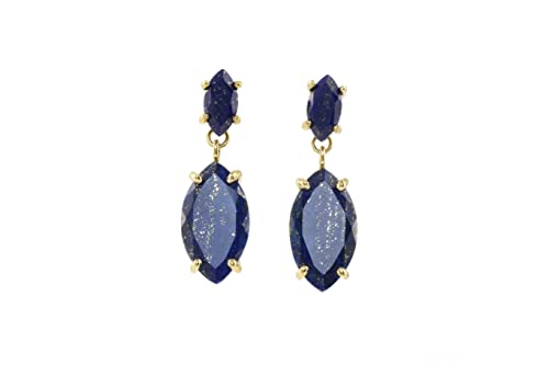 Boucles d'oreilles de mariée en lapis d'or et style vintage pour grand jour