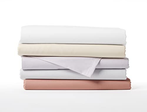 Five Looms Classic Percale Fitted Sheet And 2 Pillowcases, 100% Cotton With Deep Pocket 15”, Easy Care Luxury Hotel Quality Soft Cooling Sheets Set, 3 Pc Set Without Flat/Top Sheet, King, Clay #TOP6
