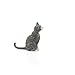 Schleich Farm World - Cat Figurine - Realistic Gray and White Cat Toy - Kitty Figure for Kids Ages 3+