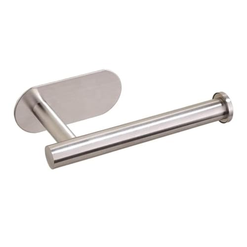 Serguio Rogetti UK Seller | Toilet Roll Holder Self Adhesive | Brushed Stainless Steel Effect Toilet Paper Holder | Stick On, No Drilling Required | Strong Loo Roll Holder