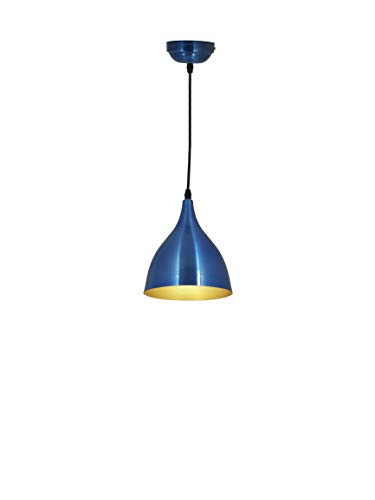 Image of Led Lamp Single Head Vintage Hanging Pendant Ceiling Lights Lamp Industrial Retro Country Style | Made in India Products (Funnel Shaped, Bulb not Included) (Pack of 1) (Blue Funnel)