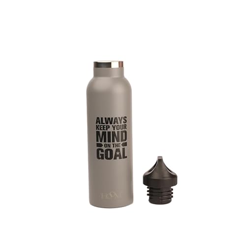 Image of HOOM 750ml Vacuum Stainless Steel Insulated Travel Flask with Ceramic Coating, Wide Mouth Flex Cap Thermos, Leak-Proof Tumble Flask Cup for Office School Outdoors, Grey