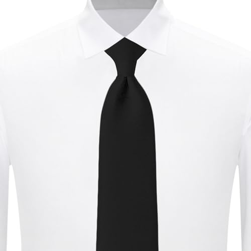 Image of Jacob Alexander Uniform Solid Clip-On Tie with Buttonholes