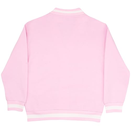 Barbie Girl's V-Neck Button Up Cardigan with Graphic Print and Embroidered Design - Long Sleeve Sweater with Pockets for Kids2