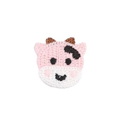 Parches de Bordado 30 Piezas de 3-5 cm Animales Dibujos Animados, Apliques Ganchillo Hechos a Mano, Parches Flores, pequeños Bordados, termoadhesivos for Ropa(13# Ox 3.5 * 3.5cm)