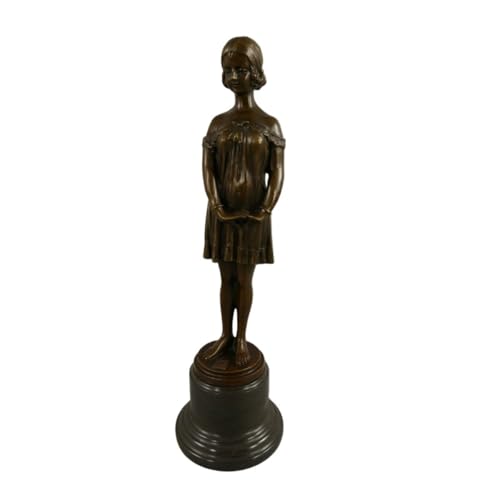 Antikas - Figura in bronzo di alta qualità donna in neglige, marrone patinato, su base, altezza 36 cm