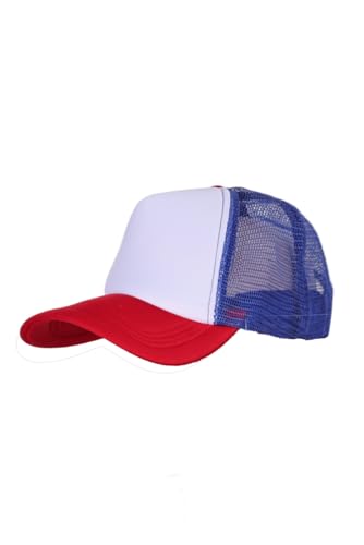 Yulefly Disfraz de Stranger para cosplay Dustin, gorra de camionero, para mujer y hombre, Halloween, carnaval, color blanco
