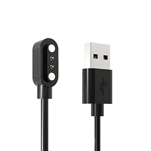 Image of Sounce 2 Pin Magnetic Replacement Charging Cable for Smart Watch, Fitness Band Charging Cable for W26 W26+ W26m W55+ & Support All 2 Pin Watch (Black, Cable Only)