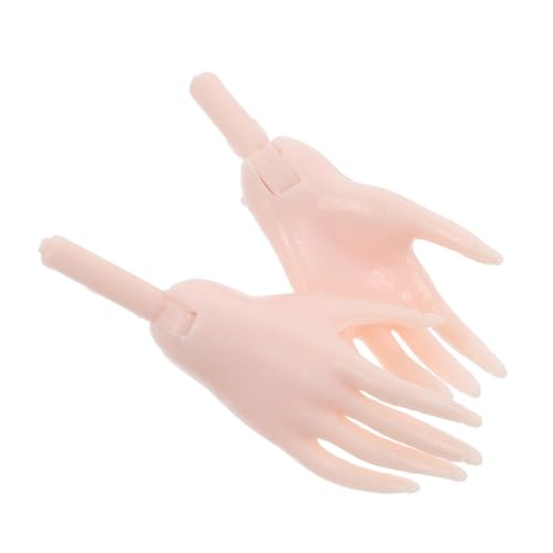 HANABASS 1 Par Palma de muñeca Herramientas de reparación de casa de muñecas Mini Manos Modelo de Mano Accesorios de Bricolaje para muñecas de plástico Manos Falsas el plastico Rosa