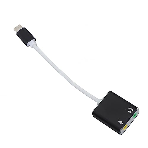 Aatraay USB C Microphone Type C Sound Card 7.1 Channel USB External Sound Card Type C to 3.5mm Headphone Jack
