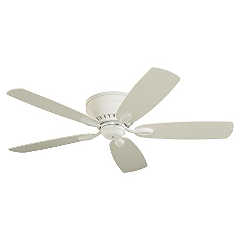 60% Off Discount Emerson Ceiling Fans CF905SW Prima Snugger 52-Inch Low Profile Hugger Ceiling Fan With Wall Control, Light Kit Adaptable, Satin White Finish