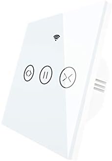 MOES WiFi RF433 Smart Touch Panel Curtains Roller Blinds and Shutters Switch, Motorized Curtain Motor Needed, Compatible with Smart Life/Tuya App, Alexa and Google Home White