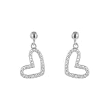 Orecchino d'amore Orecchino Temperamento Alto senso Volto circolare Apparente Magrezza Orecchino Copri orecchio, Platino, Argento sterling