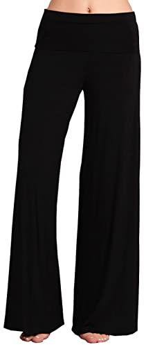 HEYHUN Womens Casual Tie Dye Solid Wide Leg Bottom Boho Hippie Lounge Palazzo Pants S-3XL