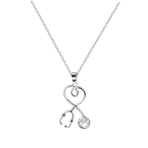 CTIRCHIU Collar Mujer Moda con Colgante de Estetoscopio Aleación Significativo para Enfermeras y Doctoras Cadena Elegante para Ocasiones Especiales