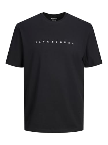Jack & Jones Camiseta básica con Logotipo Impreso, Manga Corta, Cuello Redondo, Manga Corta, Tallas Grandes, JJESTAR