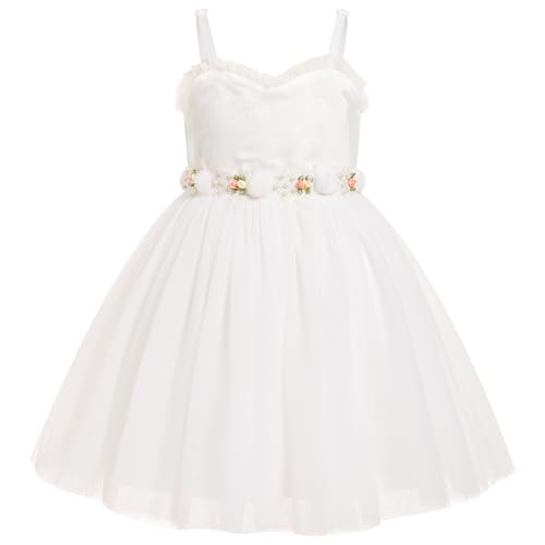 IBTOM CASTLE Toddler Girl First Birthday Dress Lace Floral Ruffle Tulle Tutu Flower Girl Dress Cake Smash Wedding