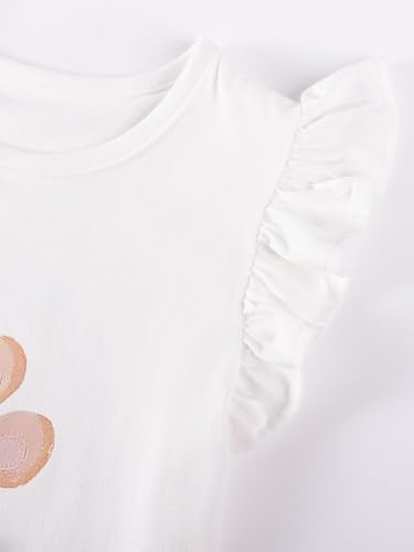 Image of HILEELANG Girls Cotton Short Set Summer 2 Piece Outfit T Shirt Shorts | 100% Cotton, Soft Breathable Fabric, 2 Piece Outfit Set, Elastic Waist, Summer Comfort for Toddler Little Girls