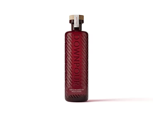 DOWNPOUR Sloe & Bramble Gin. PREMIUM CRAFT GIN FROM NORTH UIST DISTILLERY. Made with delicious sloe berries and juicy Uist brambles. 70cl | Alcohol 31% Vol