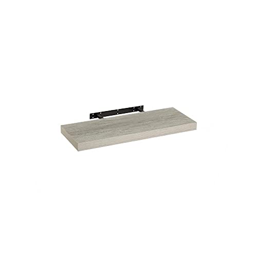 LOLAhome Estante de Pared Flotante de Madera MDF Gris Decorativo,Balda de Pared,De 23x60 cm para Salón, Cocina, Oficina, Dormitorio,Resistente