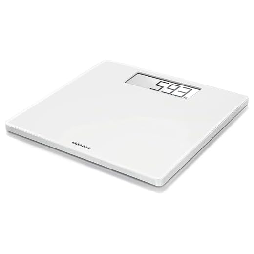 Soehnle Style Sense Safe Digitale weegschaal voor 100 personen, met extra groot lcd-scherm, weegschaal met anti-slip voetjes, platte personenweegschaal, wit